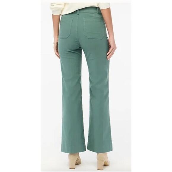 J. Crew Lizzie Pants High Rise Patch Pocket Wide Leg  Pale Spinach NWT 28P - Picture 2 of 9